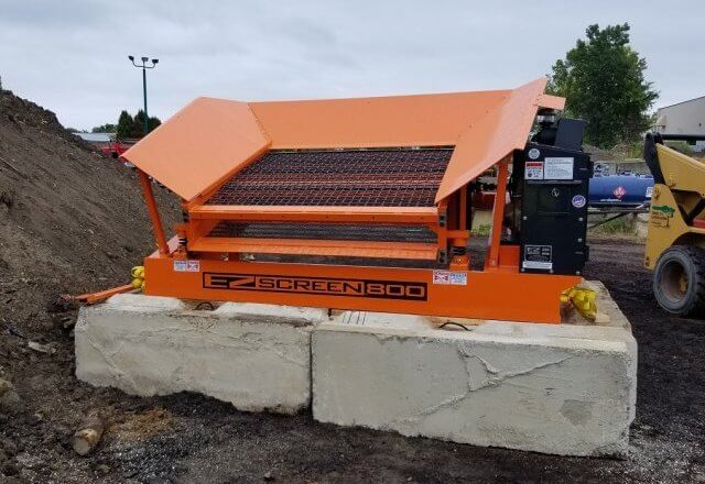 An EZ-Screen 800 topsoil screening machine. 