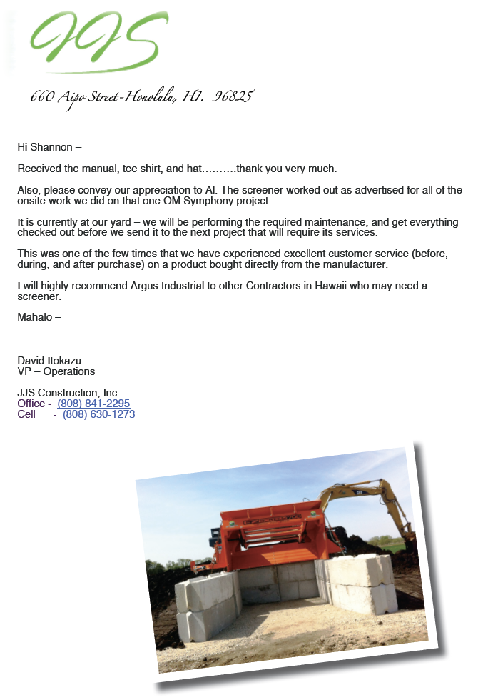 Testimonial from David Itokazu, JJS Contruction