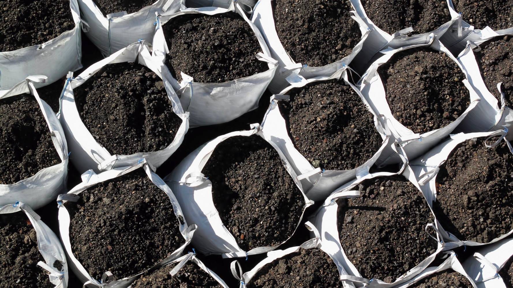 Loam soil in bags